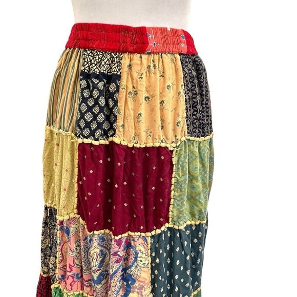 Handmade Patchwork Gypsy Bohemian Hippie Festival Long Skirt size Small/Medium - Picture 2 of 9